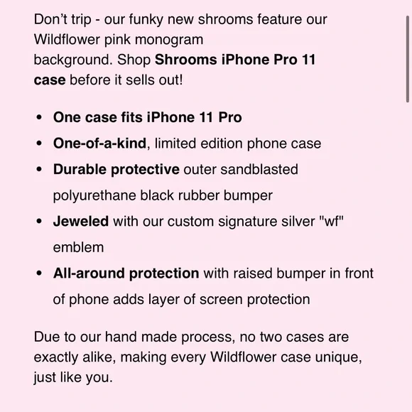 NWB Wildflower Shrooms / Mushrooms iPhone 11 Pro Max Case - Picture 5 of 5